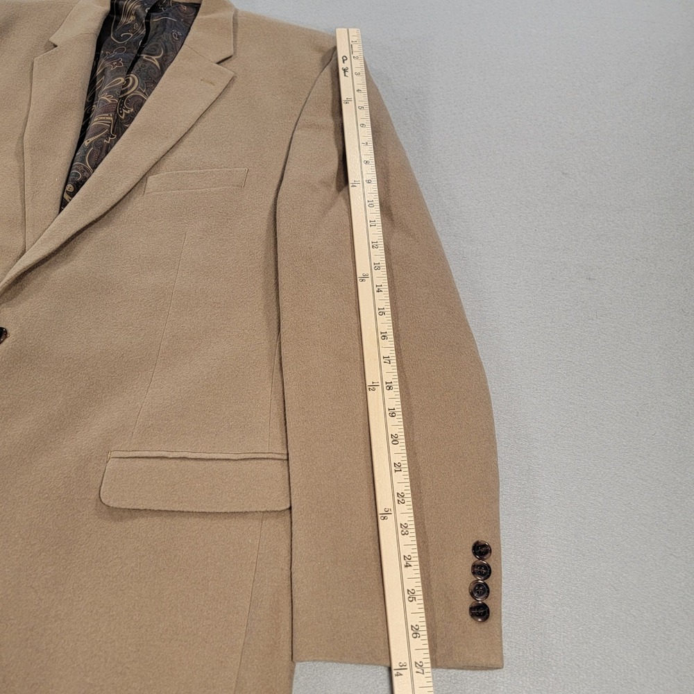 Lauren Ralph Lauren Blazer Wool Silk Cashmere Sport Coat Tan Classic Men's 50L - Picture 7 of 10